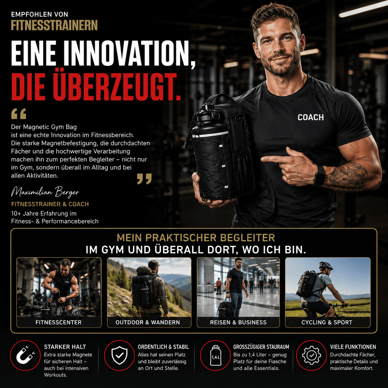 Magnetic Gym Bag
