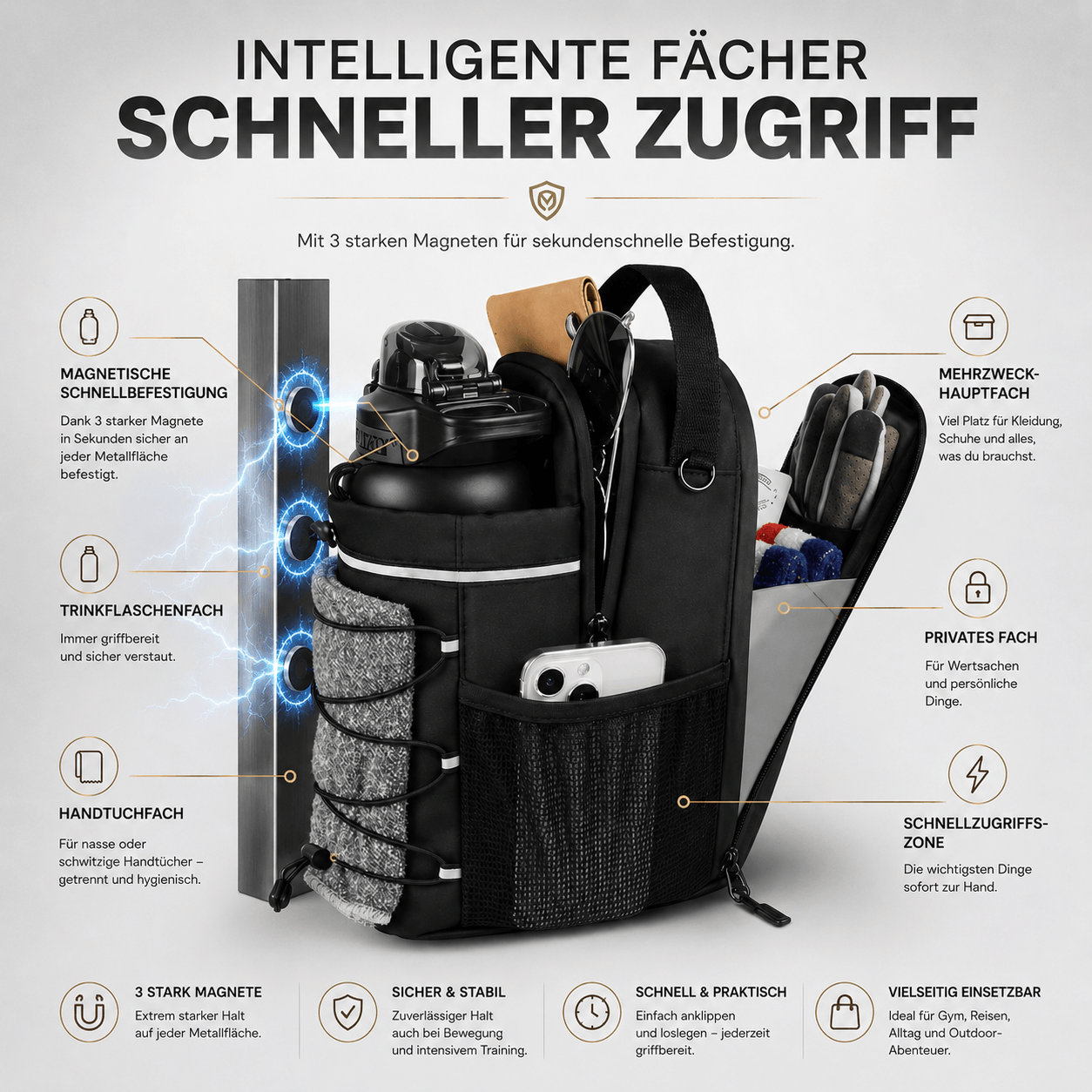 Magnetic Gym Bag