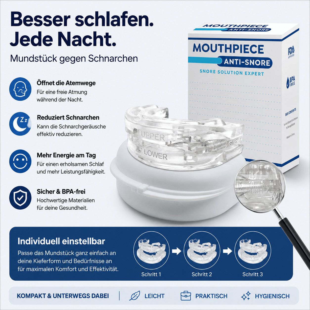 Anti-Schnarch/Zähneknirsch-Schiene