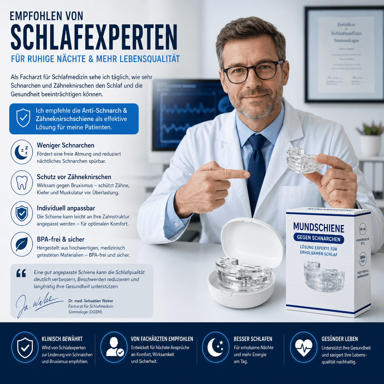 Anti-Schnarch/Zähneknirsch-Schiene